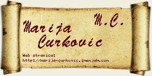 Marija Ćurković vizit kartica